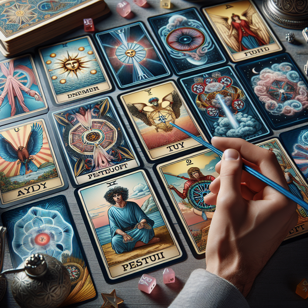 Realistic stock image of tarot cards reading